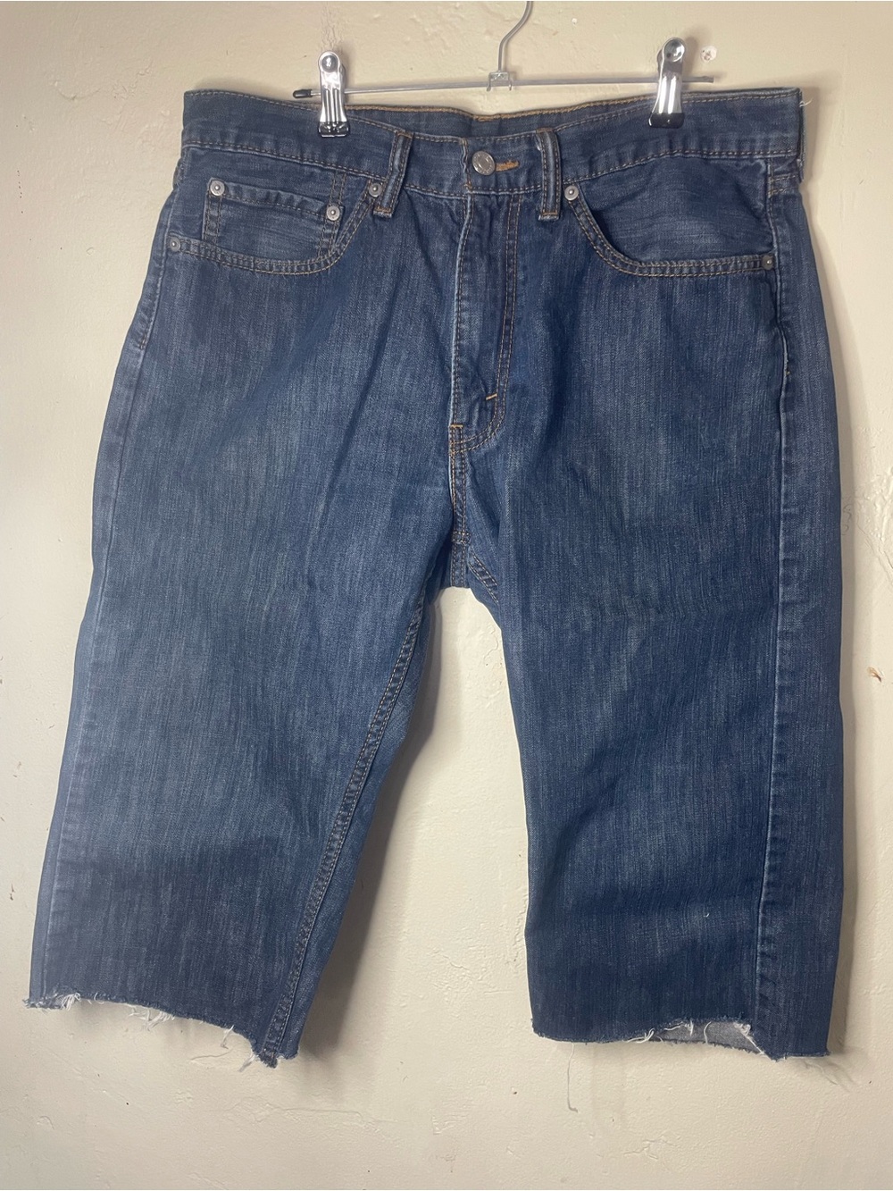 Levi's 505 Men's Blue Denim Cutoff Jean Shorts 34X30